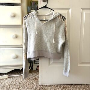 FP Movement by Free People Gray and Cream Hoodie